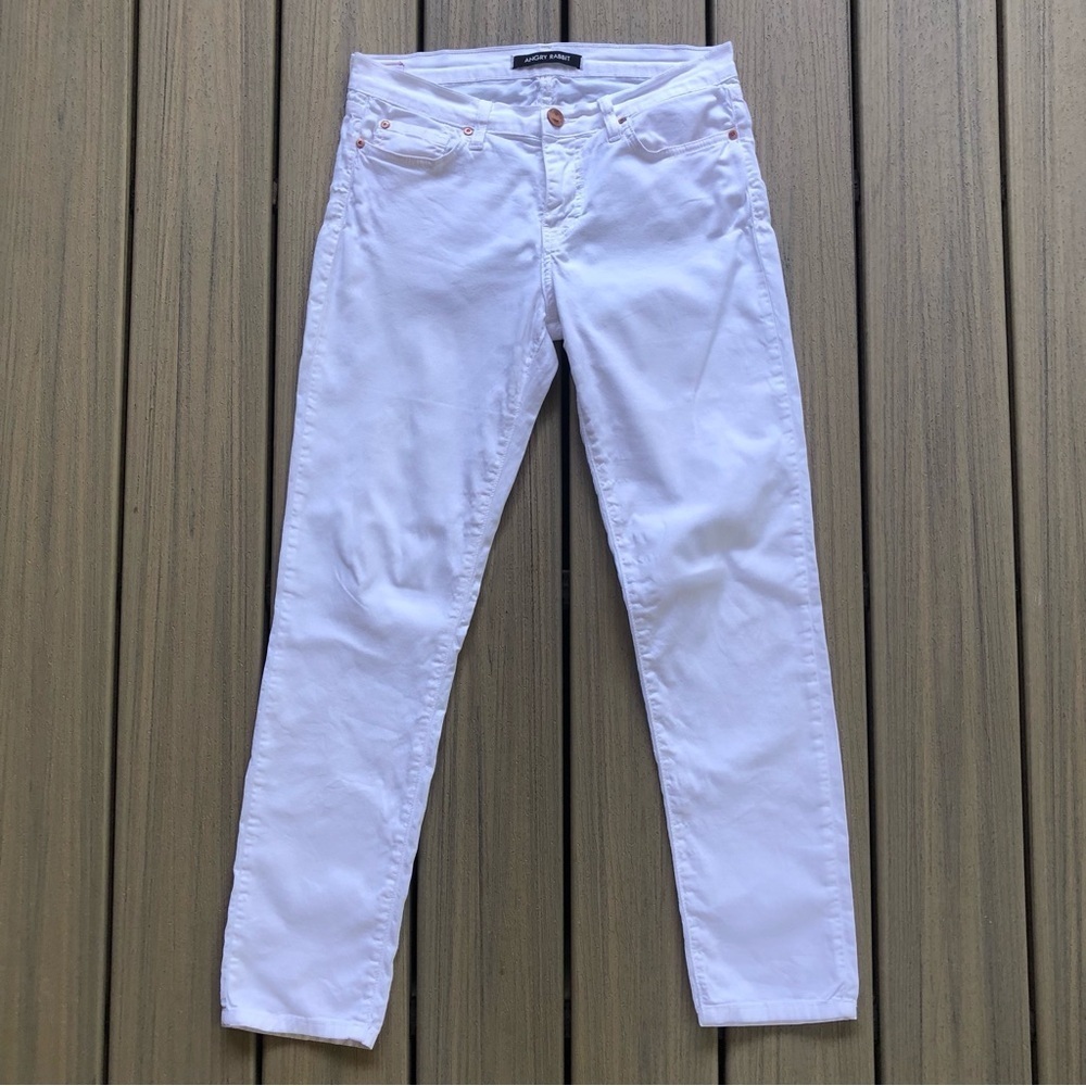 Angry Rabbit White Straight Leg Jeans Size 29 MADE IN THE USA